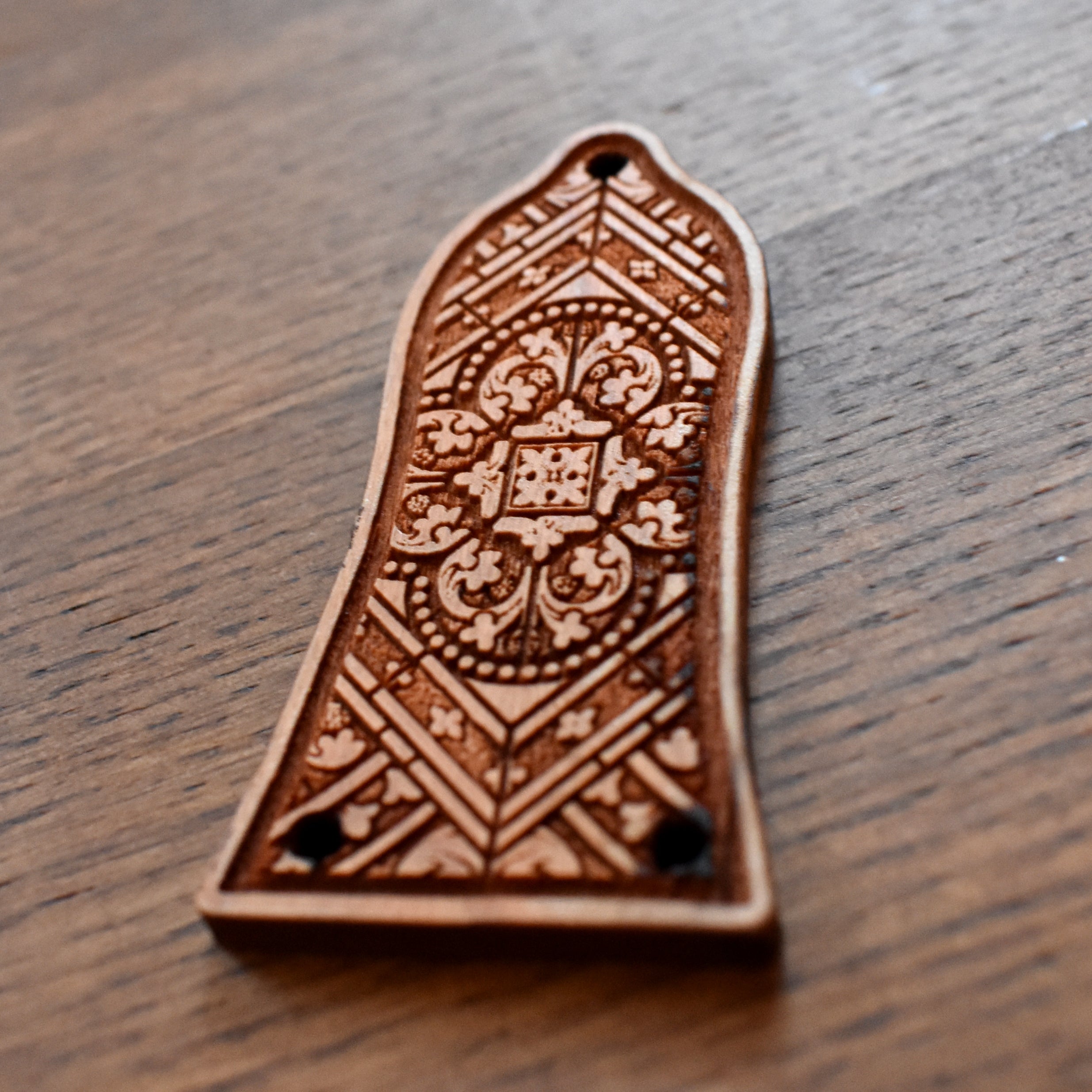 Truss Rod Cover for Epiphone Les Paul Embellishment 4 – gothic art, engraved wood, dark fantasy, skeleton design, artisan crafted