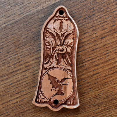 Truss Rod Cover for Gibson Les Paul Black Sabbath – gothic art, engraved wood, dark fantasy, skeleton design, artisan crafted