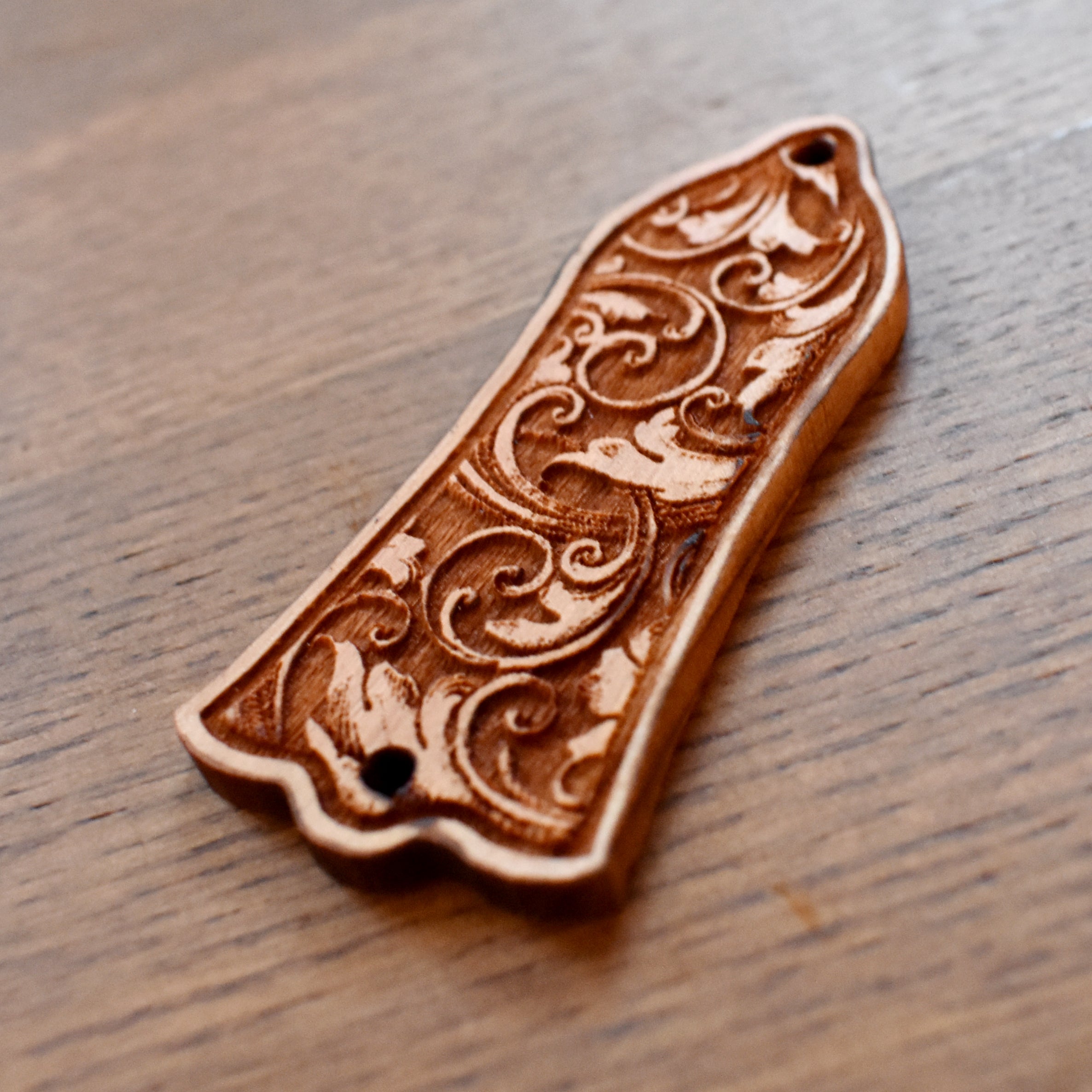 Truss Rod Cover for Gibson Les Paul Embellishment 1 – gothic art, engraved wood, dark fantasy, skeleton design, artisan crafted