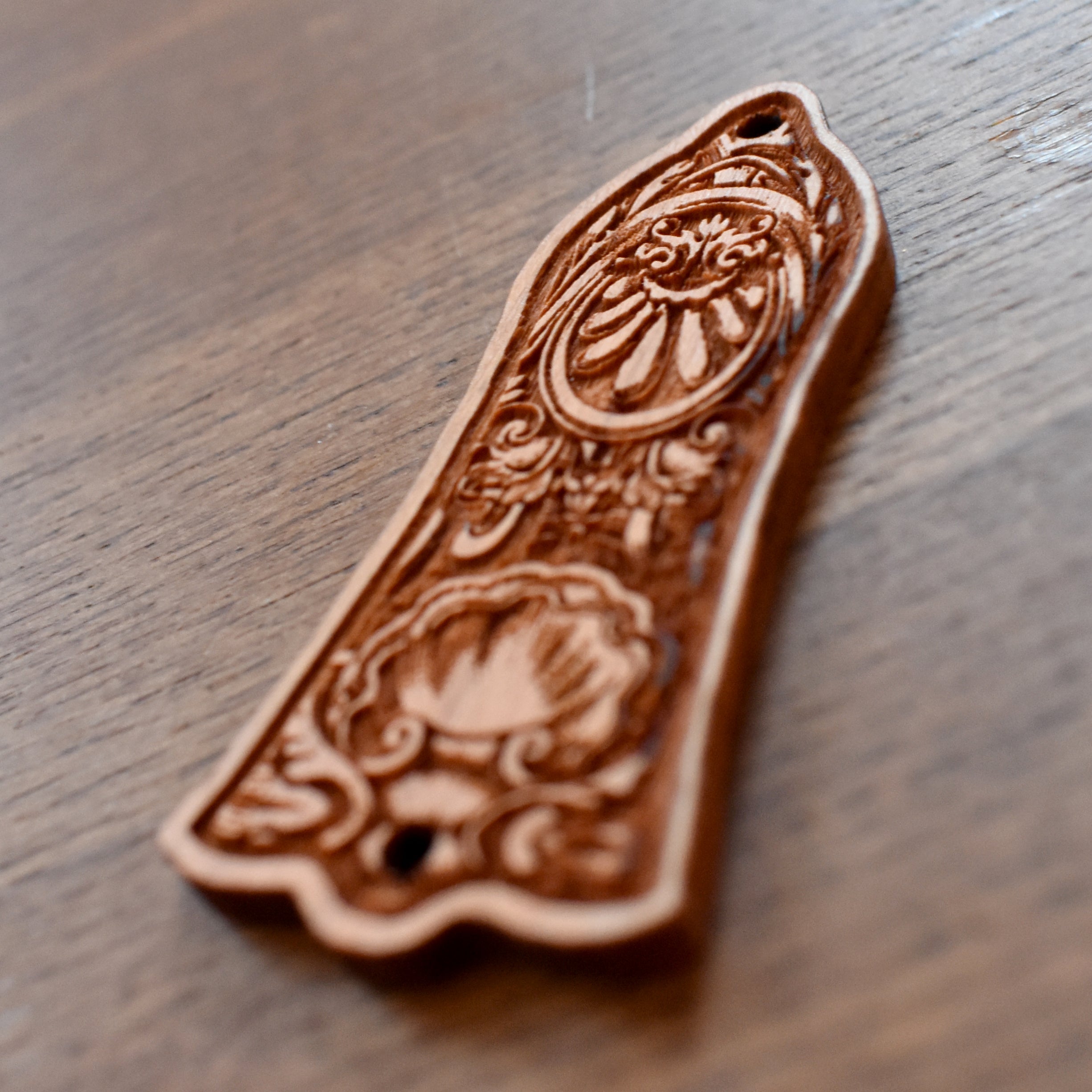 Truss Rod Cover for Gibson Les Paul Embellishment 3 – gothic art, engraved wood, dark fantasy, skeleton design, artisan crafted