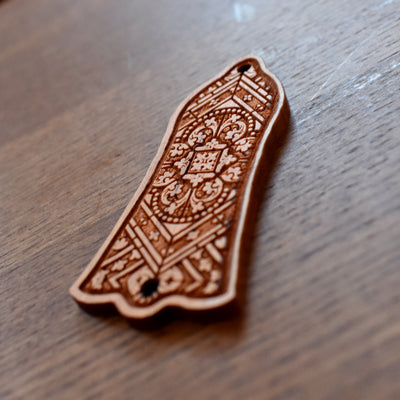 Truss Rod Cover for Gibson Les Paul Embellishment 4 – gothic art, engraved wood, dark fantasy, skeleton design, artisan crafted