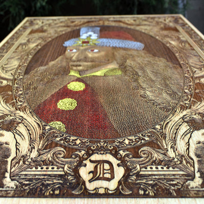 Limited edition Vlad the Impaler wood engraving, horror art gift.