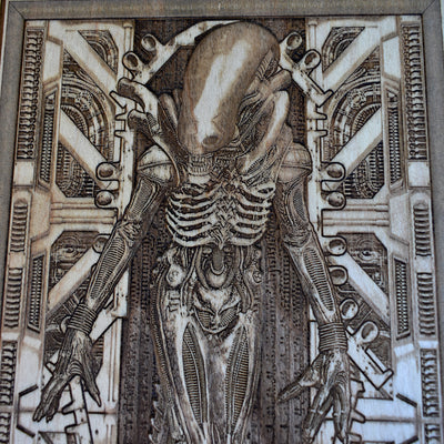 Handmade alien wall decor, sci-fi horror fan gift idea