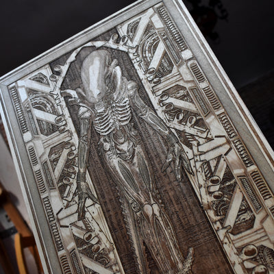 Arte mural de madera extraterrestre VIII - Grande