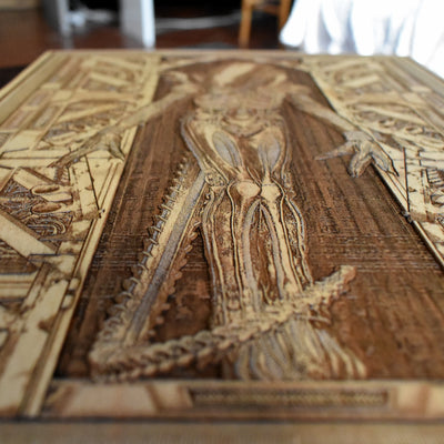 Arte mural de madera extraterrestre VIII - Grande