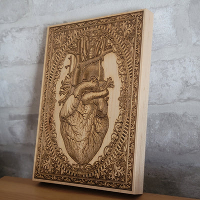 Handmade wooden artwork 'nan' – wood gift for 5 year anniversary, wedding present, gift for him or her, romantic handcrafted decor