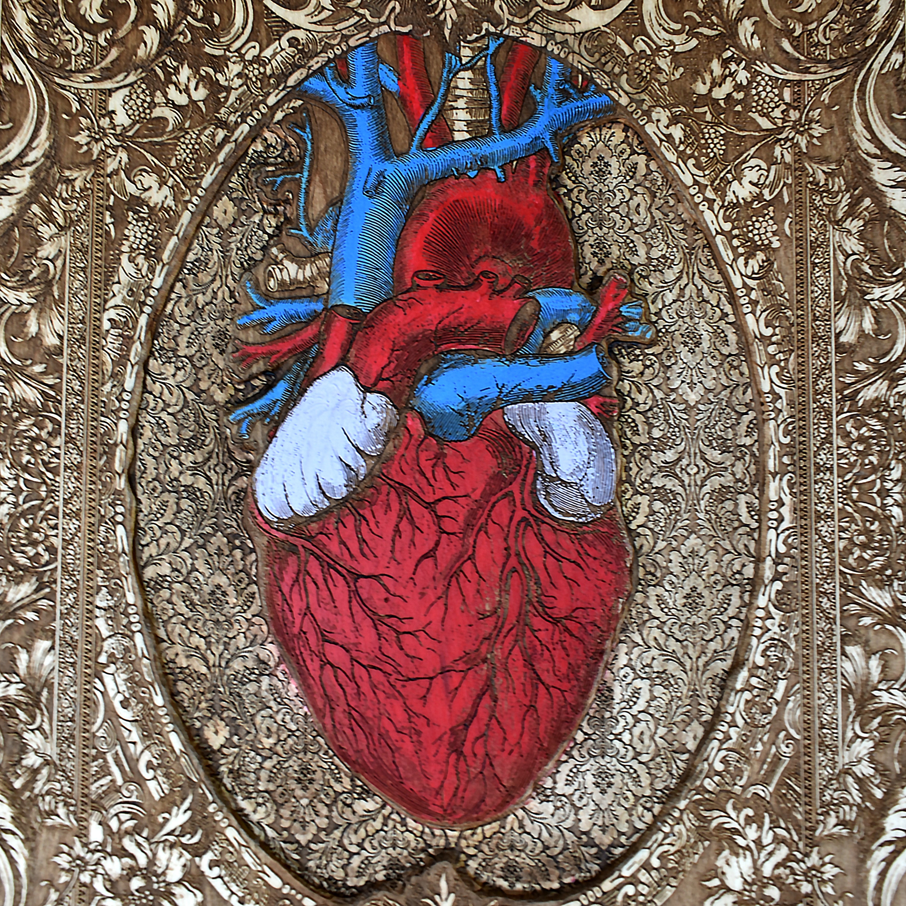 Heart Artwork Hand Carved- Large