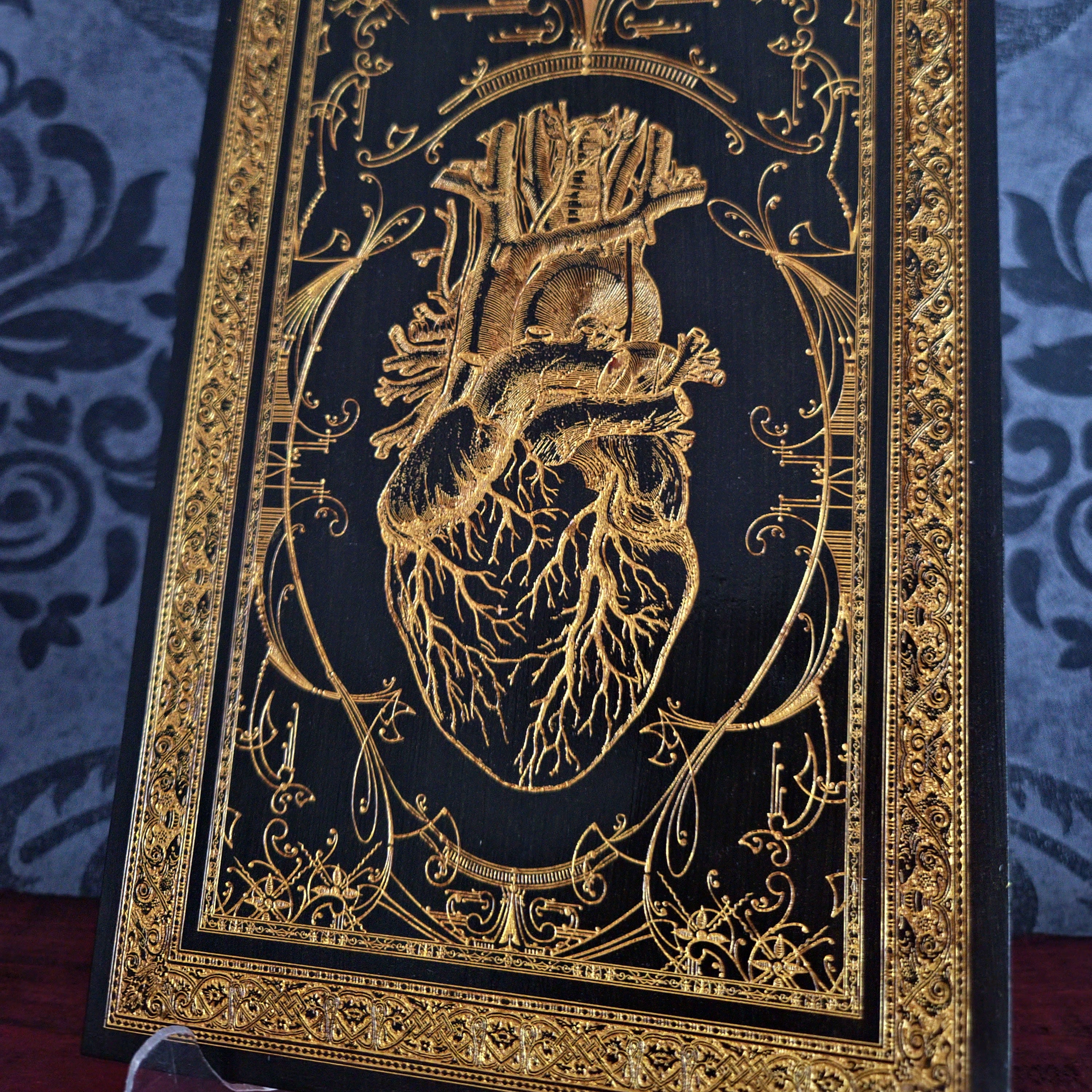 Anatomical Heart Wood Wall Art – Gothic Anniversary Gift for