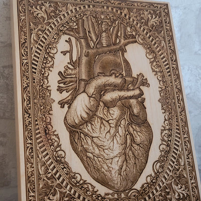 Handmade wooden artwork 'nan' – wood gift for 5 year anniversary, wedding present, gift for him or her, romantic handcrafted decor