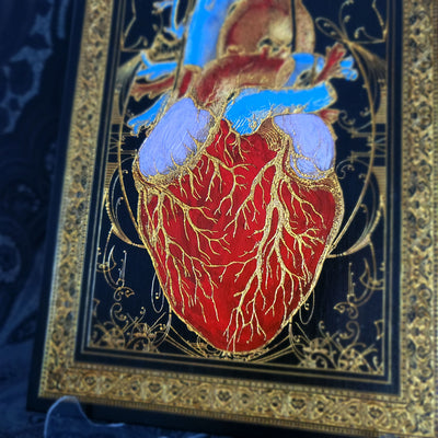 Corazón negro pintado a mano - Mediano