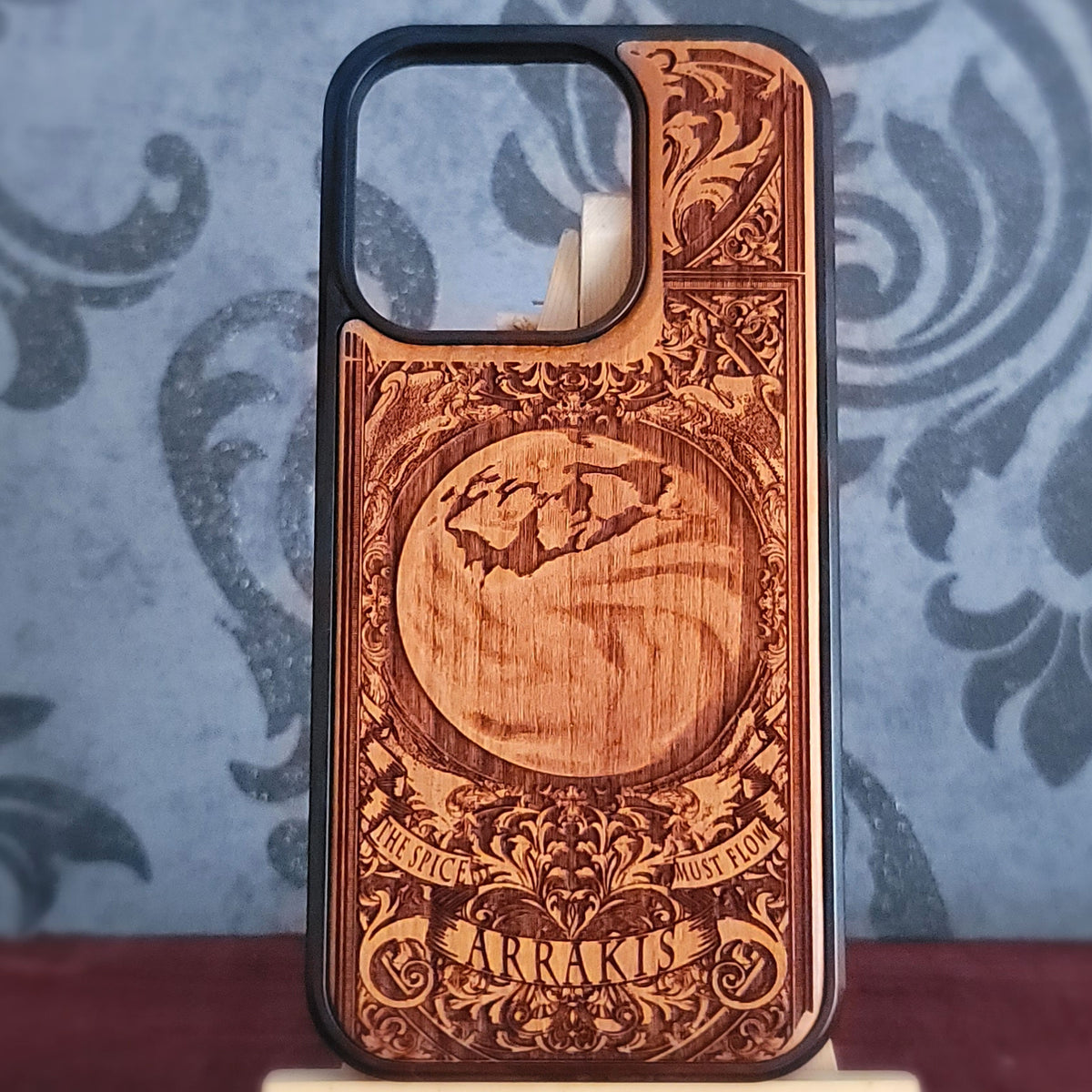 Arrakis desert planet engraved wood phone case for iPhone Galaxy and Pixel