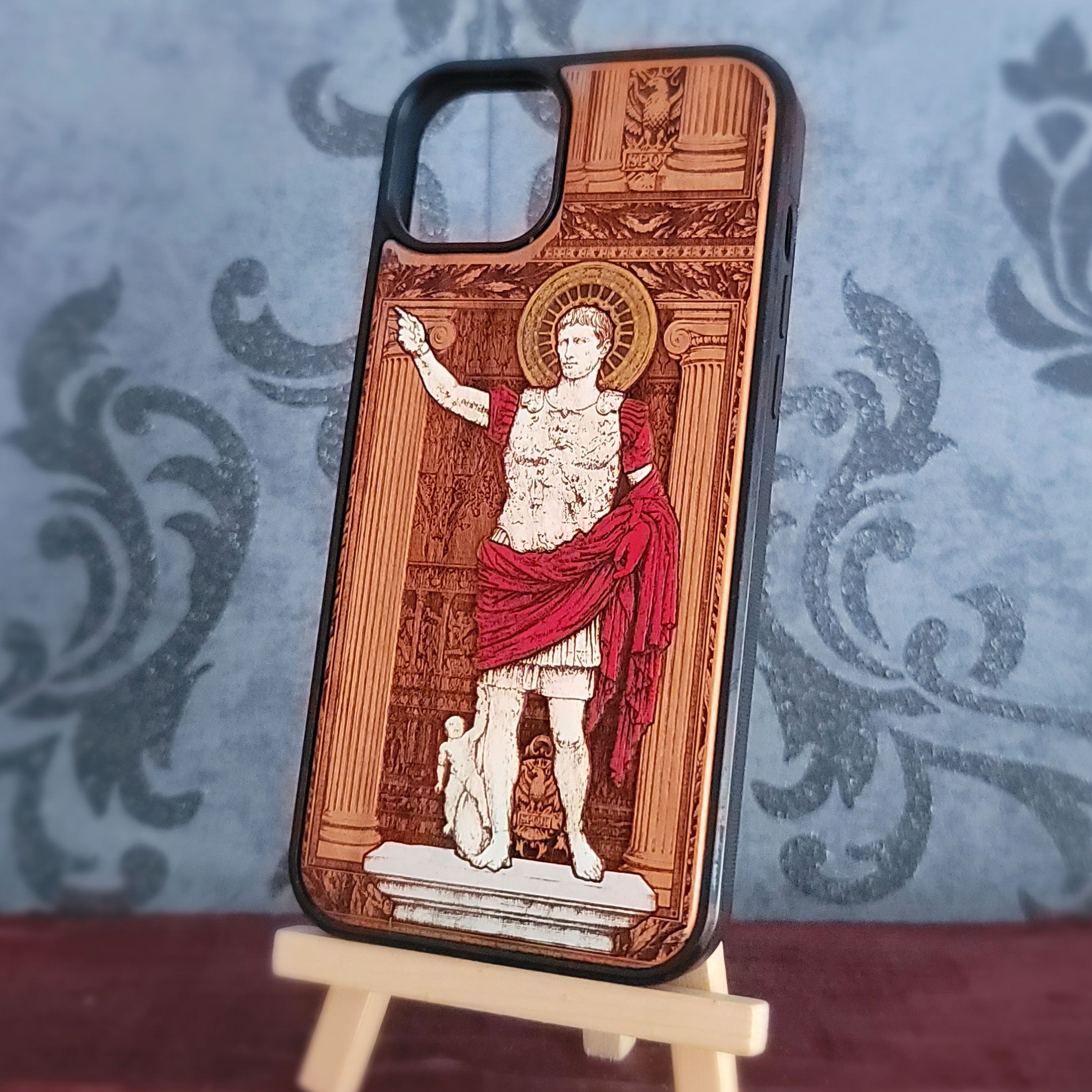 Augustus - Wood Phone Case - Hand Painted