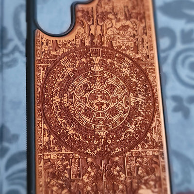 Aztec Calendar - Wood Phone Case