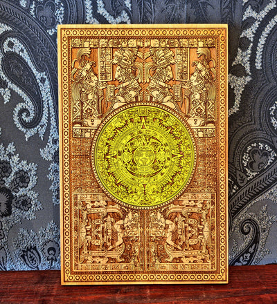 Aztec Calendar - Medium Hand Painted