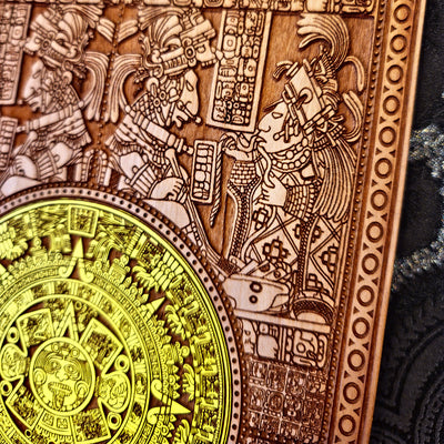 Aztec Calendar - Medium Hand Painted