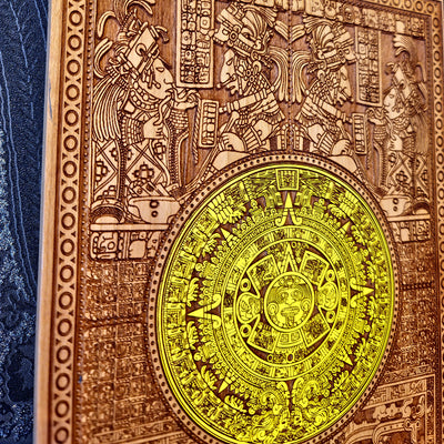Aztec Calendar - Medium Hand Painted
