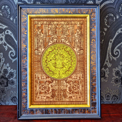 Aztec Calendar - Medium Hand Painted