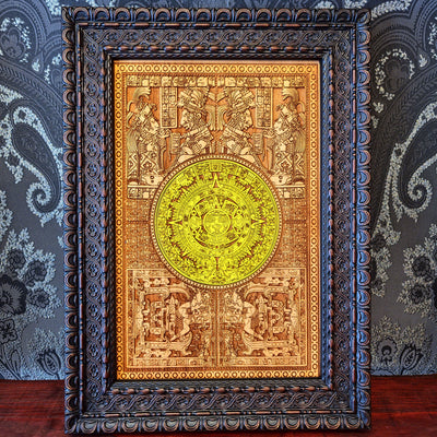 Aztec Calendar - Medium Hand Painted