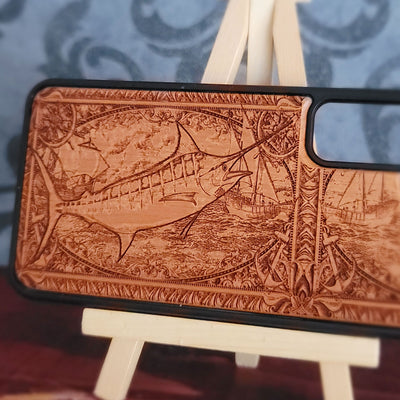 Funda para teléfono con el gran tiburón blanco