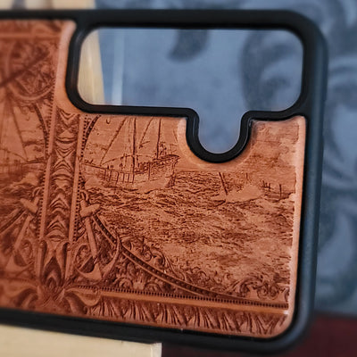 Funda para teléfono con el gran tiburón blanco