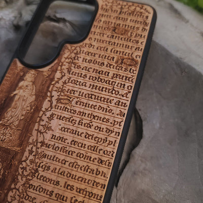 Ancient Book Page Wood Phone Case
