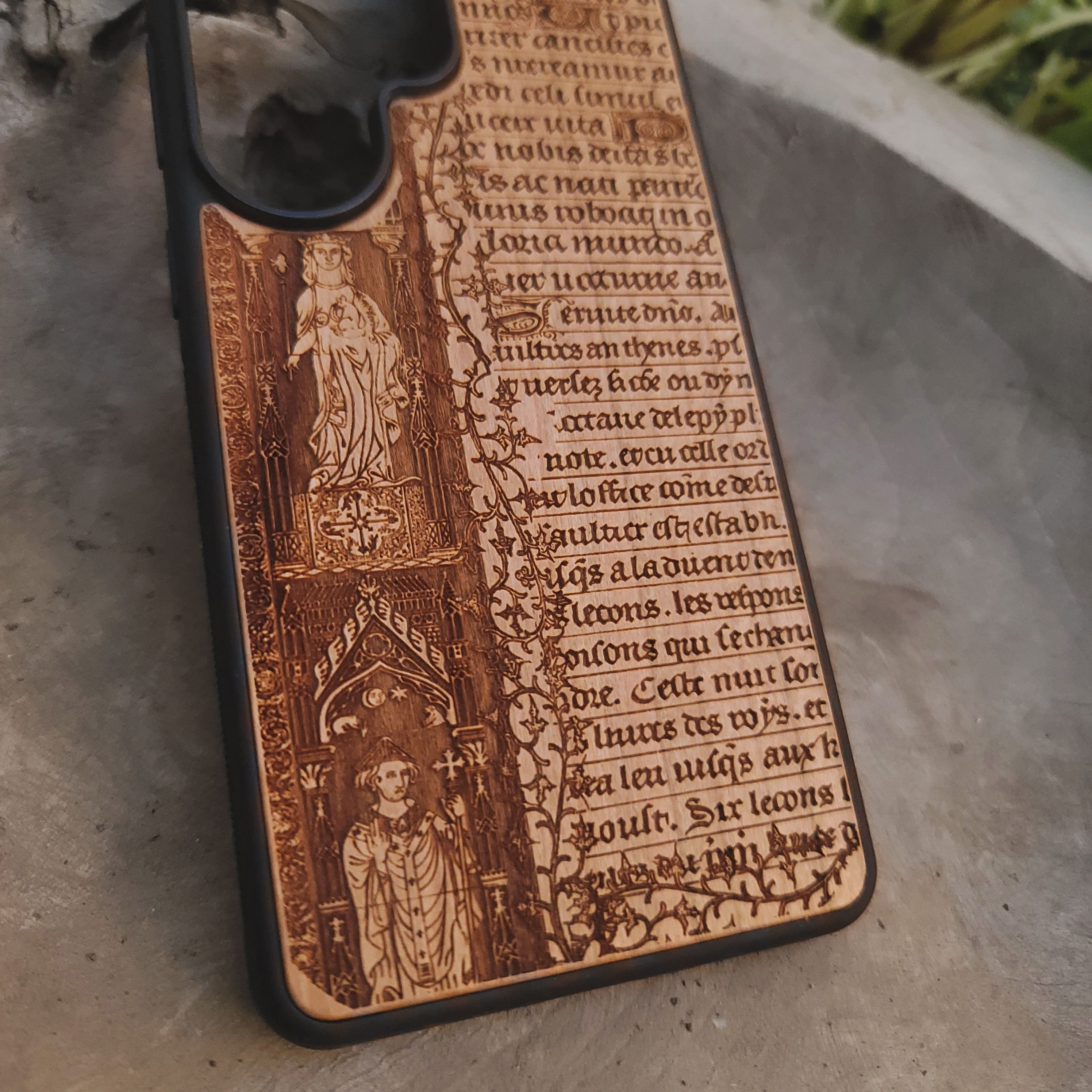 Ancient Book Page Wood Phone Case