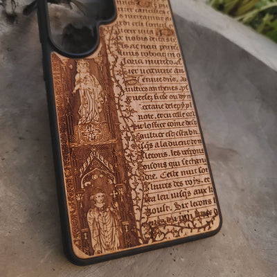 Ancient Book Page Wood Phone Case