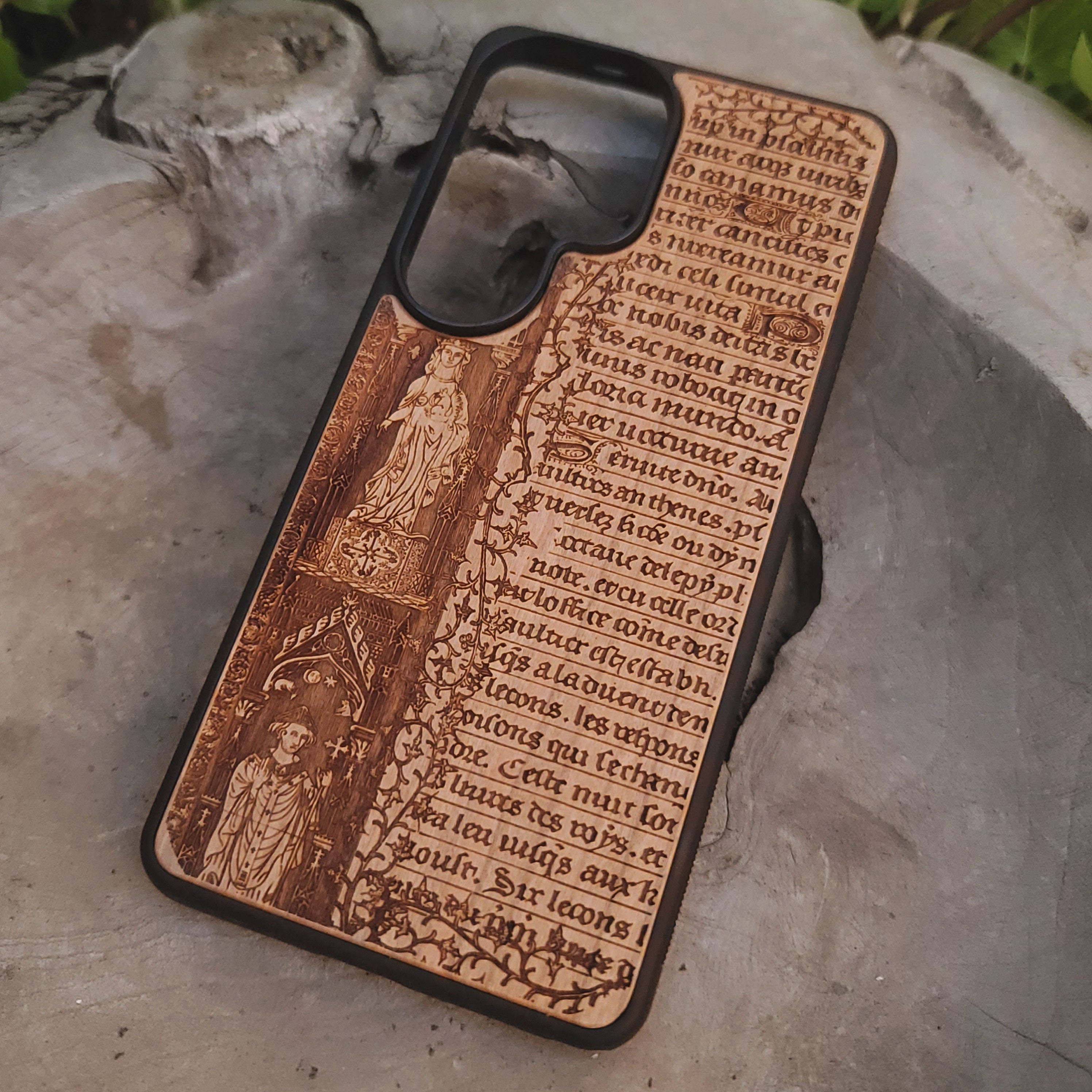 Ancient Book Page Wood Phone Case