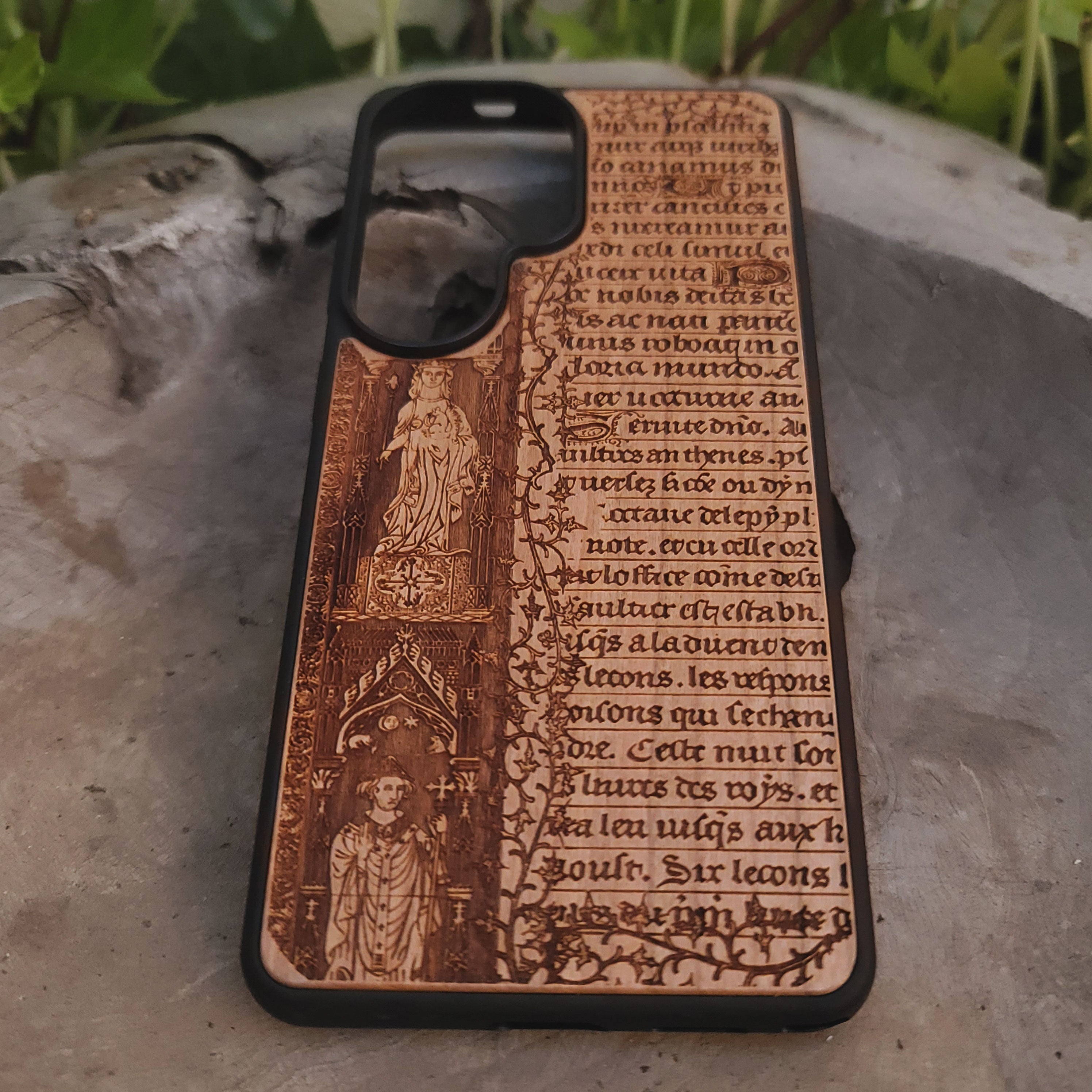 Ancient Book Page Wood Phone Case