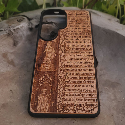 Ancient Book Page Wood Phone Case