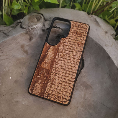 Ancient Book Page Wood Phone Case