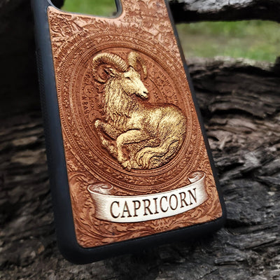 Astrology-themed Capricorn phone case with zodiac symbol