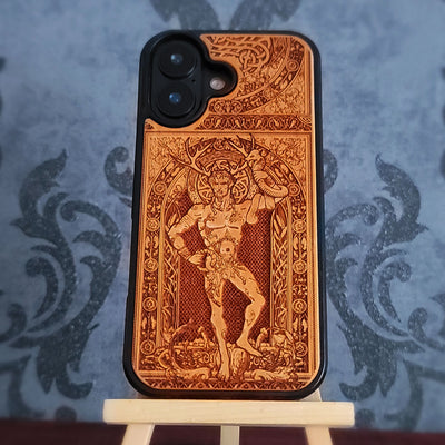 Dios Cernunnos - Funda de madera para teléfono