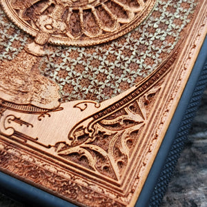 iPhone & Samsung Galaxy Wood Phone Case - The Chalice Gothic Pattern Gold Background