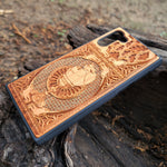 Load image into Gallery viewer, iPhone &amp; Samsung Galaxy Wood Phone Case - The Chalice Gothic Pattern Gold Background
