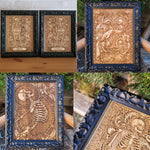 Load image into Gallery viewer, Scream, Horror Creepy Gothic Altar Art, Satanic Temple Wall Art, Demon Pagan Art, Woodcut - A5 Size
