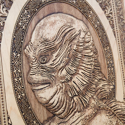 Perfect horror fan gift – Creature from the Black Lagoon wood engraving