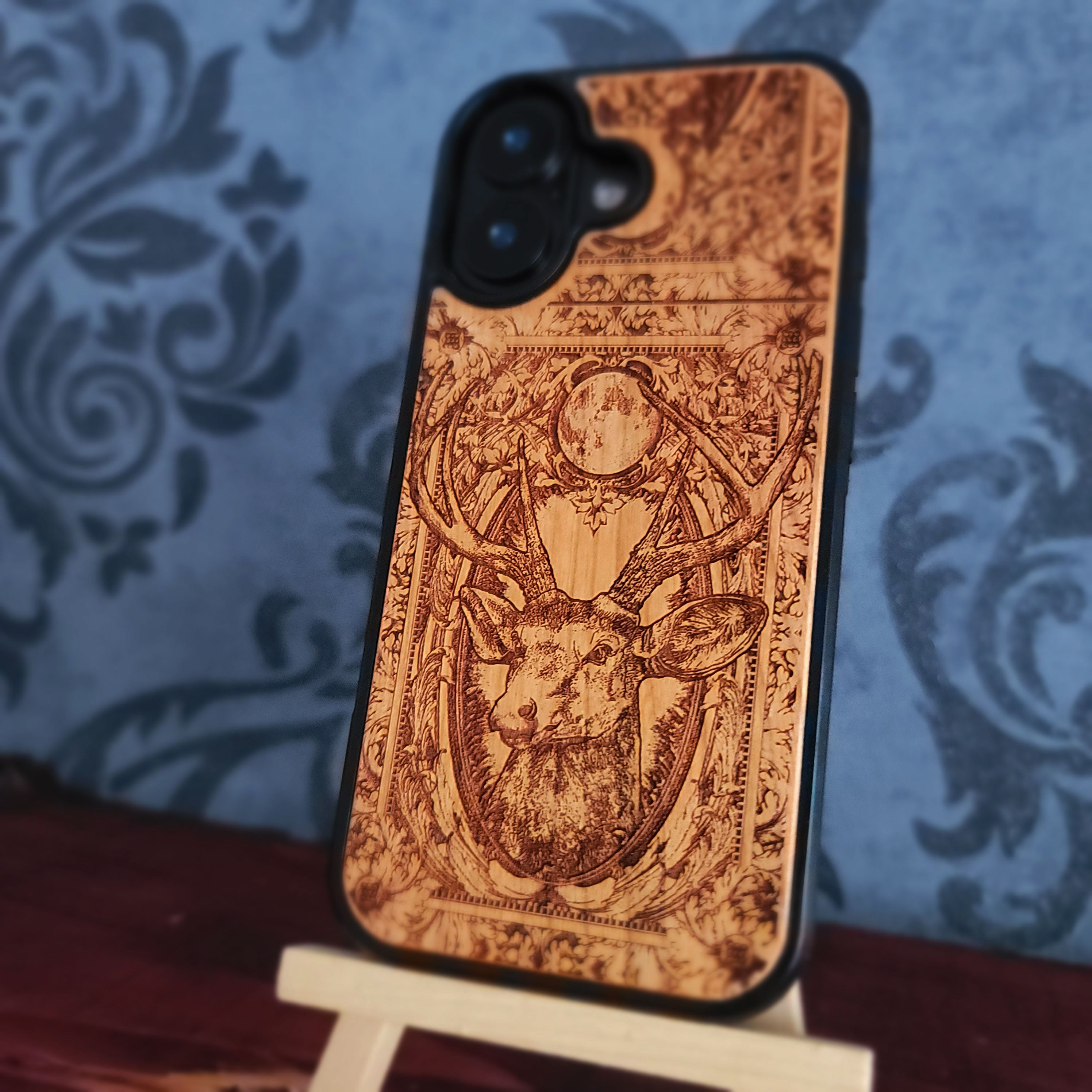 Cazador de ciervos - Funda de madera para teléfono