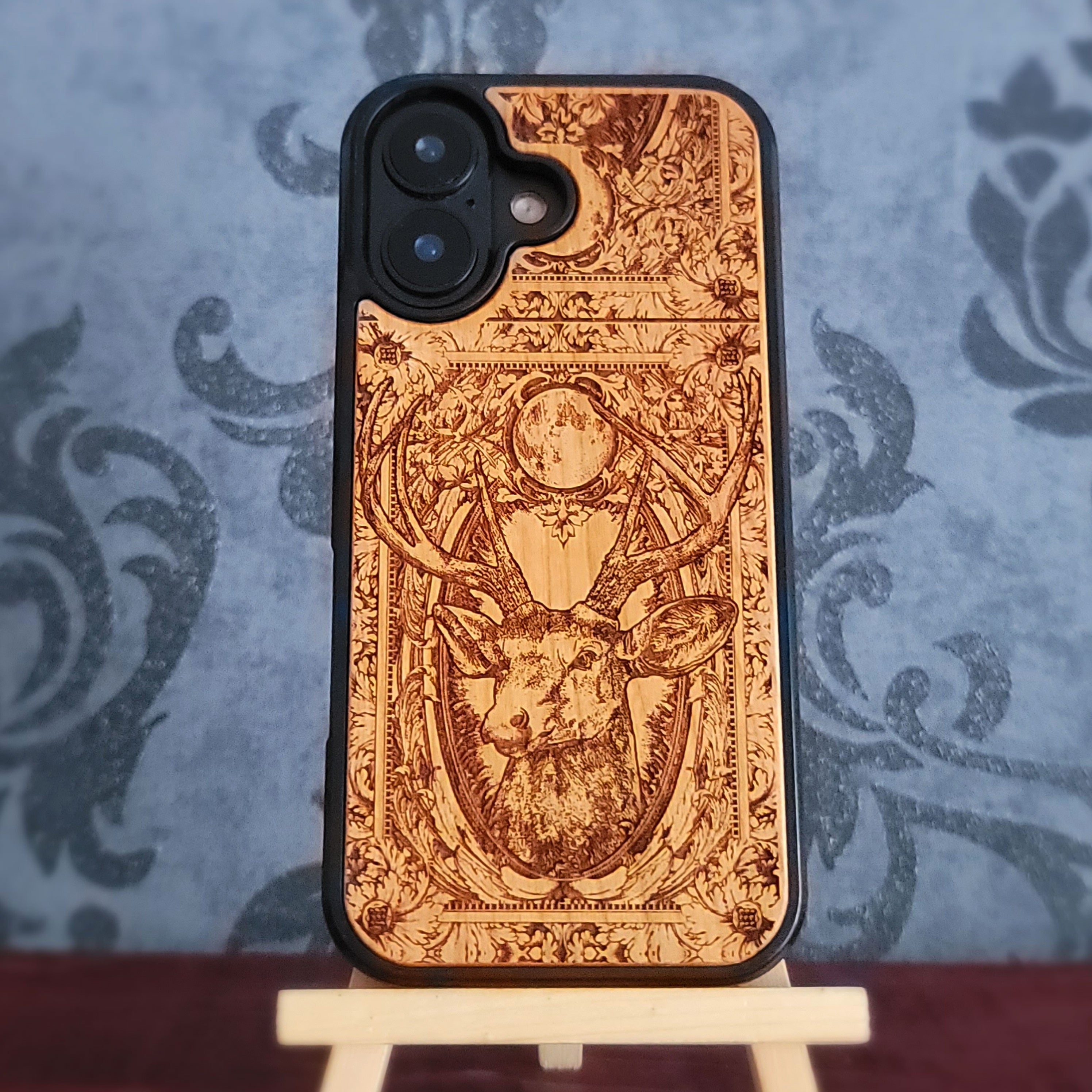 Cazador de ciervos - Funda de madera para teléfono
