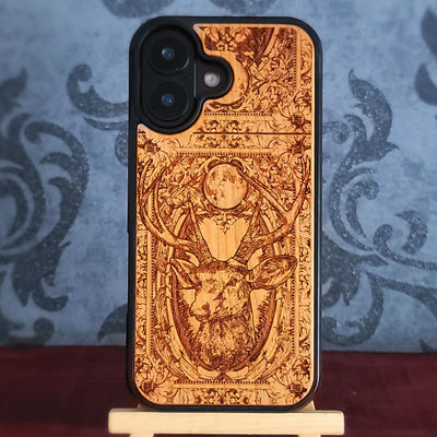 deer head wood phone case for iphone
