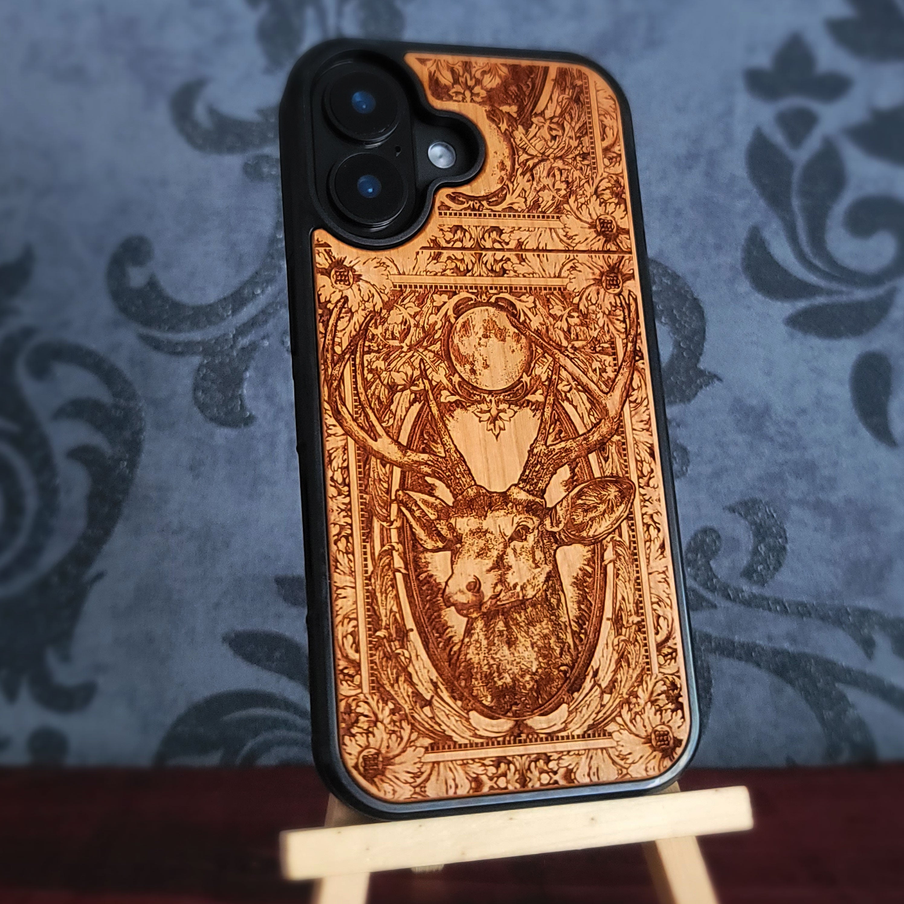 Cazador de ciervos - Funda de madera para teléfono