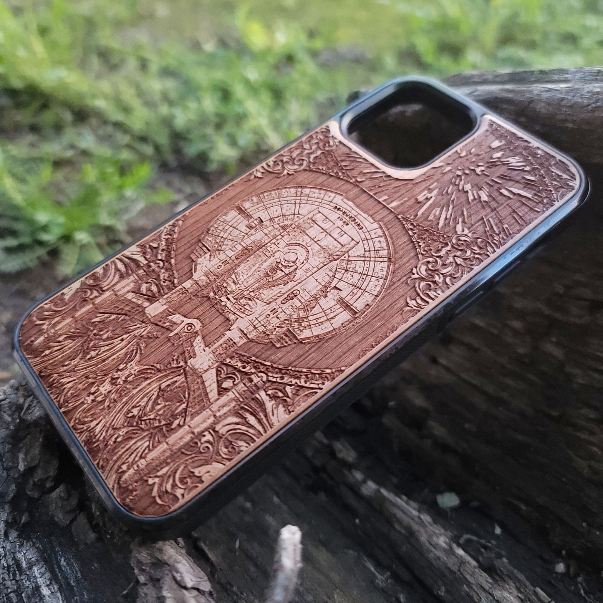 Wooden Enterprise NX01 phone cover Star Trek Galaxy S24