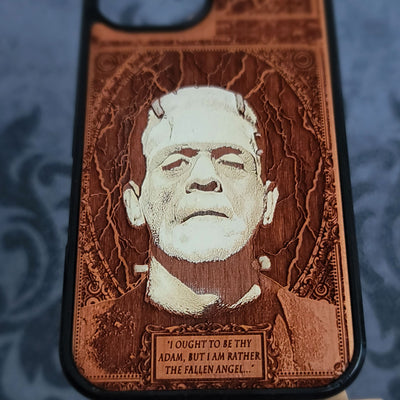 Frankenstein - Handyhülle aus Holz - Handbemalt