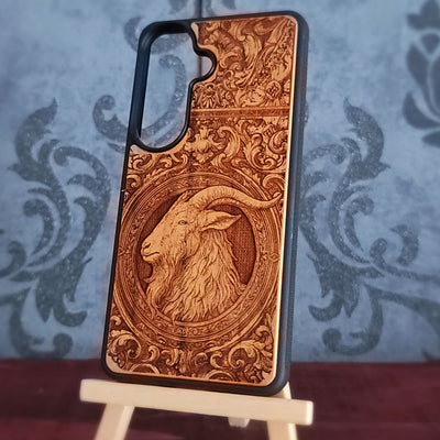 Baphomet Ziegenholz Handytasche 