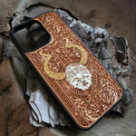 Load image into Gallery viewer, iPhone &amp; Samsung Galaxy Wood Phone Case - Skull Artwork &quot;Cross Skull II&quot; Hand Painted
