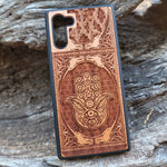 Load image into Gallery viewer, iPhone &amp; Samsung Galaxy Wood Phone Case - Hamsa Hand
