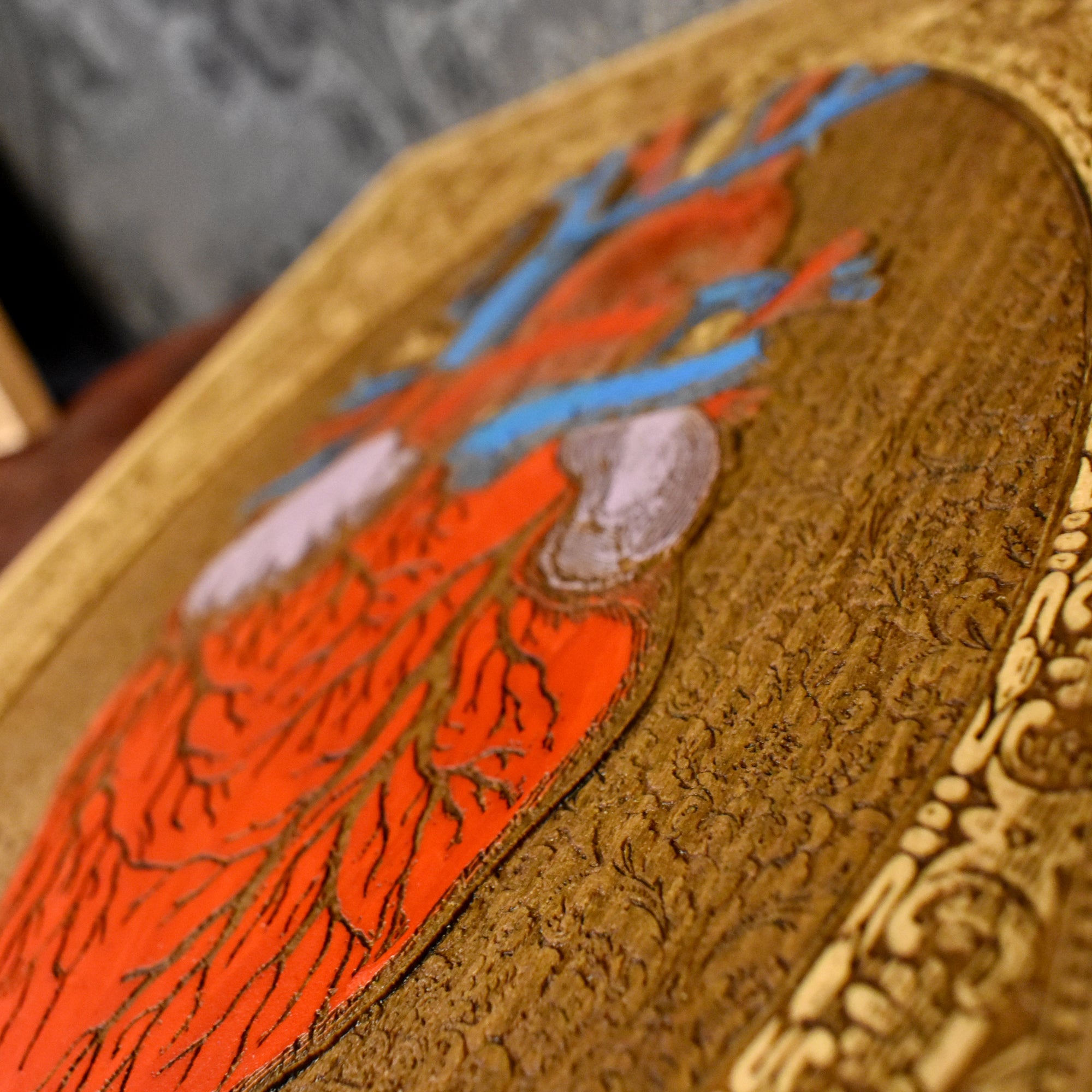 Heart - Carved & Painted - Large