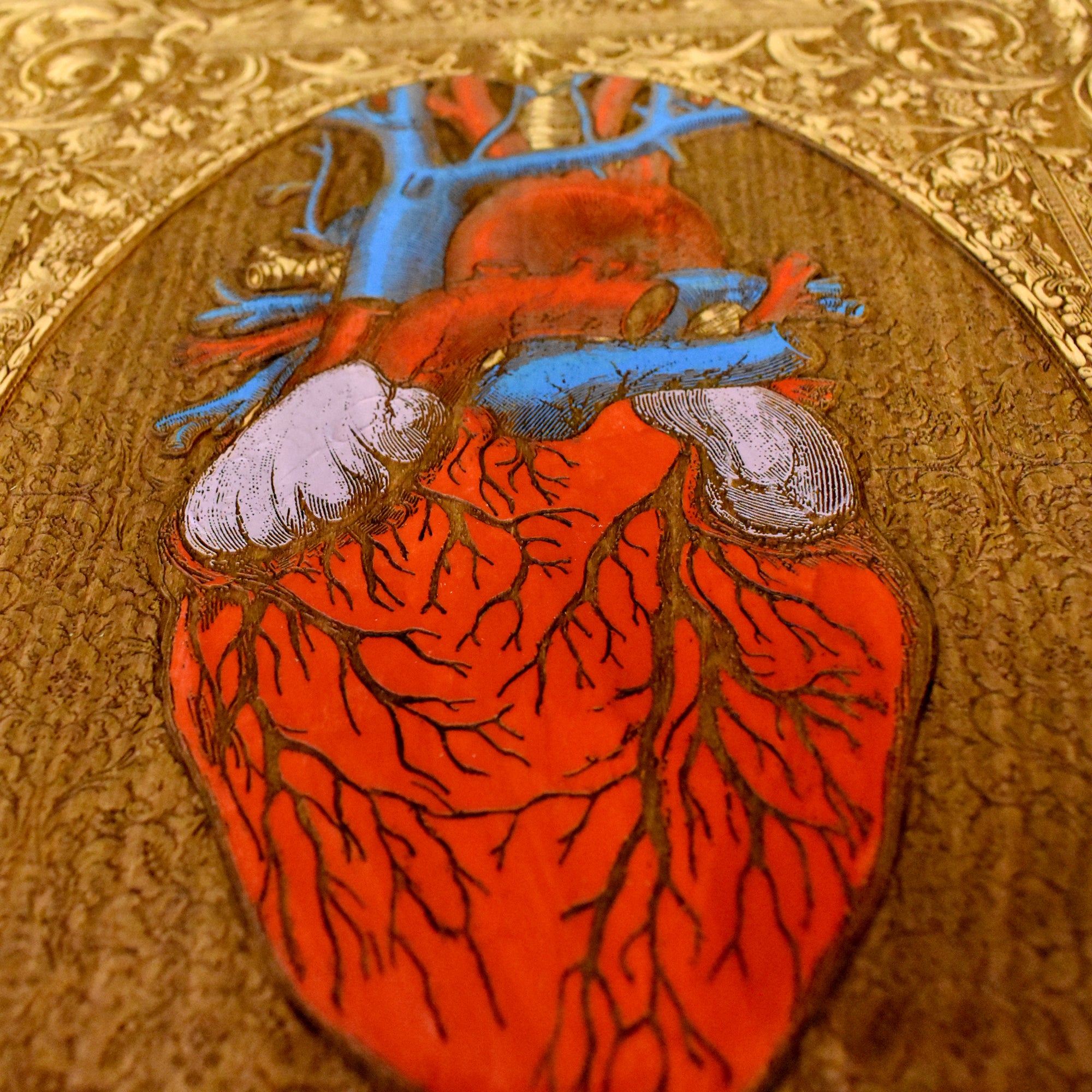 Heart - Carved & Painted - Large