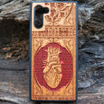 Load image into Gallery viewer, iPhone &amp; Samsung Galaxy Wood Phone Case -  Red Background Human Heart Gothic Pattern
