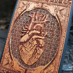Load image into Gallery viewer, iPhone &amp; Samsung Galaxy Wood Phone Case -  Gold Background Human Heart Gothic Pattern
